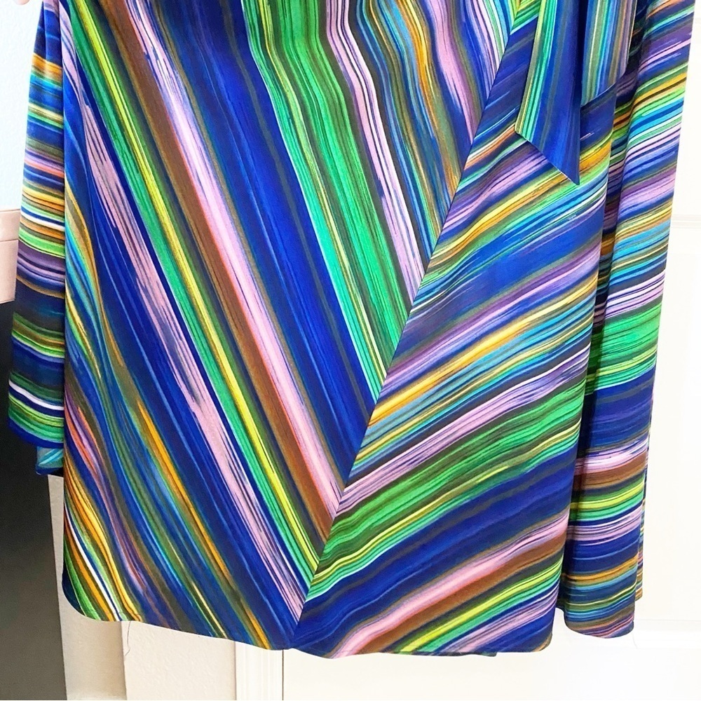 MUSE Striped Jersey Halter Maxi Dress Colorful Rainbow Artsy - Picture 6 of 9